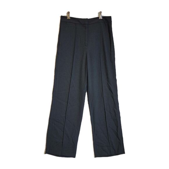 REISS Aleah Wide Leg Trousers Women Size US 12 Black Pants Pockets Sophisticated - Picture 2 of 12